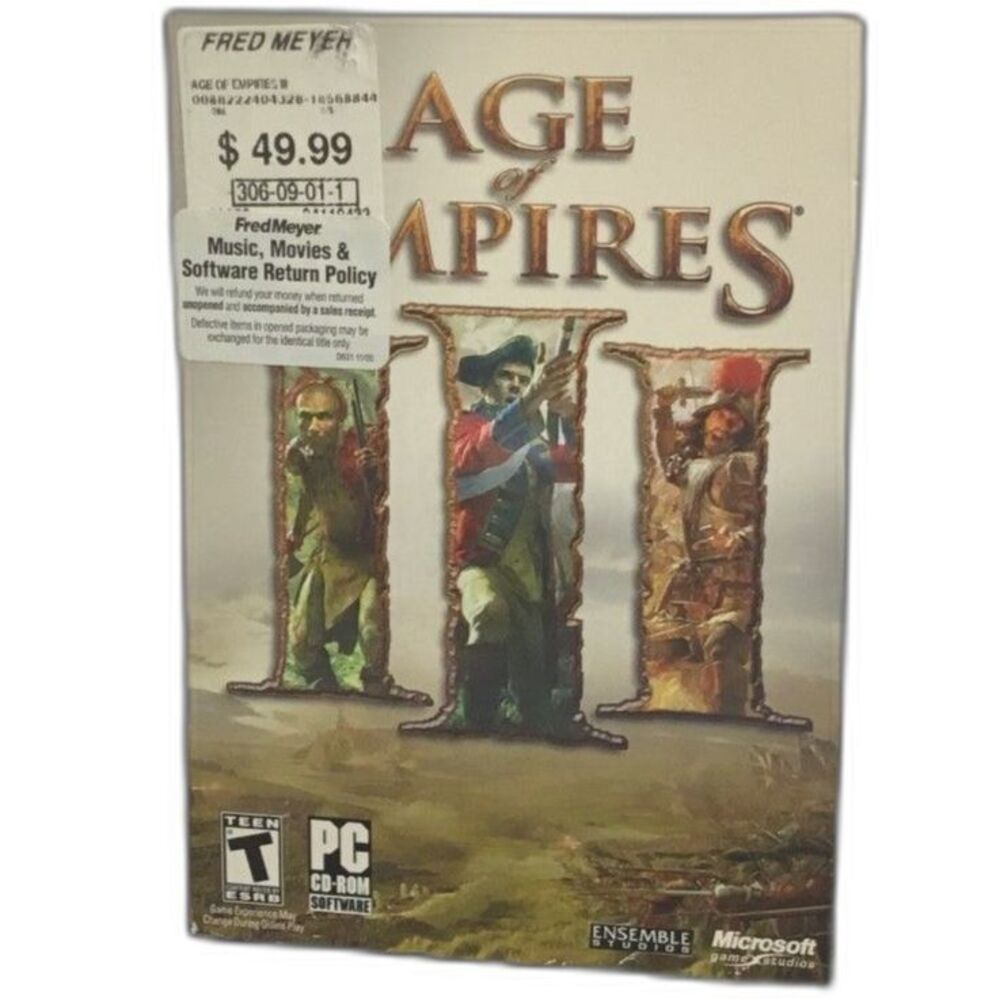 Age of Empires III PC Big Box Complete 3 Disc Microsoft 2005 CIB w/ Manual